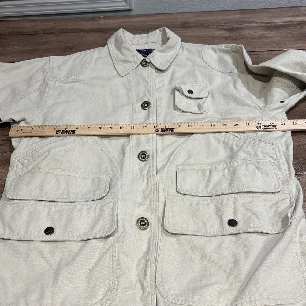 VTG Limited American Womens Large‎ Hunting Barn Coat Jacket Beige Button Pockets
